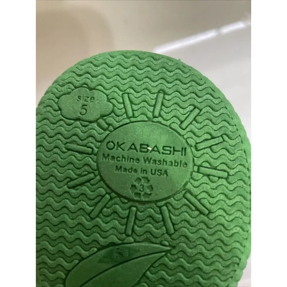 SINGLE LEFT BOOT Okabashi Kids Kendall Rain‎ Boot Green Dinosaur Size 5